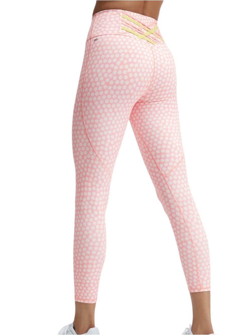 Fabletics Pink Floral Daisy Print PowerHold Leggings Size XS EUC Spring‎ Summer